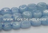 CAQ56 15.5 inches 9*12mm nugget natural aquamarine gemstone beads