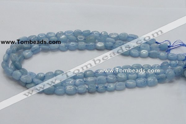 CAQ56 15.5 inches 9*12mm nugget natural aquamarine gemstone beads