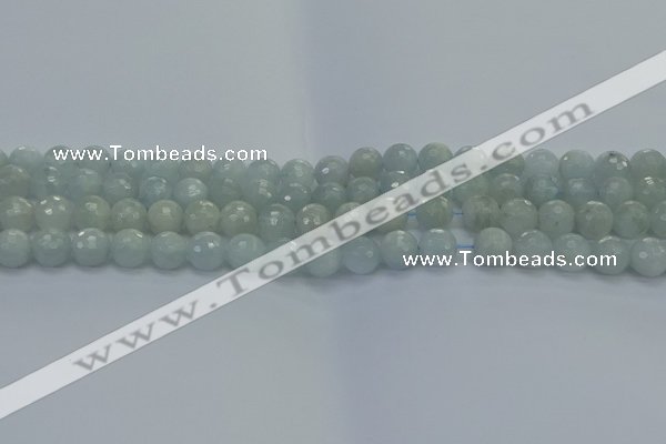 CAQ560 15.5 inches 6mm faceted round natural aquamarine beads