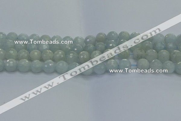 CAQ562 15.5 inches 10mm faceted round natural aquamarine beads