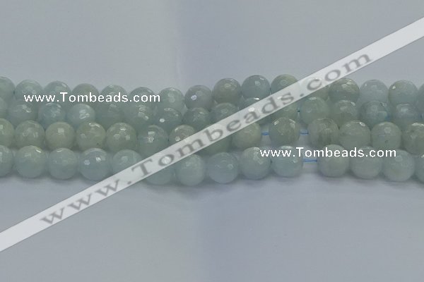 CAQ563 15.5 inches 12mm faceted round natural aquamarine beads