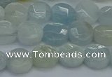 CAQ568 15.5 inches 7mm faceted coin natural aquamarine beads