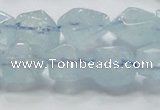 CAQ58 15.5 inches 14*16mm faceted nugget natural aquamarine beads