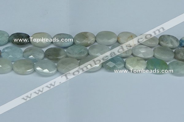 CAQ582 15.5 inches 13*18mm faceted oval aquamarine beads