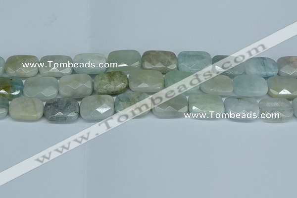 CAQ586 15.5 inches 13*18mm faceted rectangle aquamarine beads