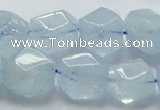 CAQ59 15.5 inches 16*20mm faceted nugget natural aquamarine beads