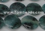 CAQ622 15.5 inches 18mm flat round aquamarine gemstone beads