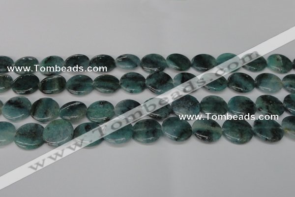CAQ622 15.5 inches 18mm flat round aquamarine gemstone beads