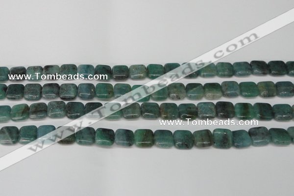 CAQ636 15.5 inches 10*10mm square aquamarine gemstone beads