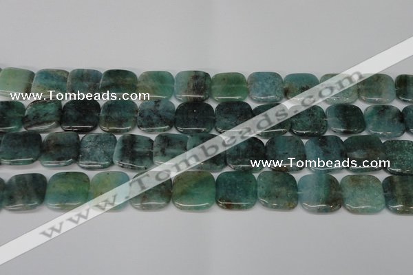 CAQ640 15.5 inches 18*18mm square aquamarine gemstone beads