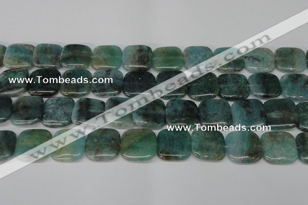 CAQ641 15.5 inches 20*20mm square aquamarine gemstone beads