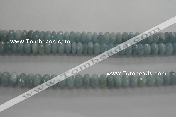 CAQ71 15.5 inches 5*9mm faceted rondelle AB grade aquamarine beads