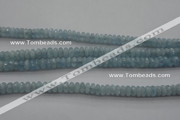 CAQ75 15.5 inches 3*7mm faceted rondelle A grade aquamarine beads