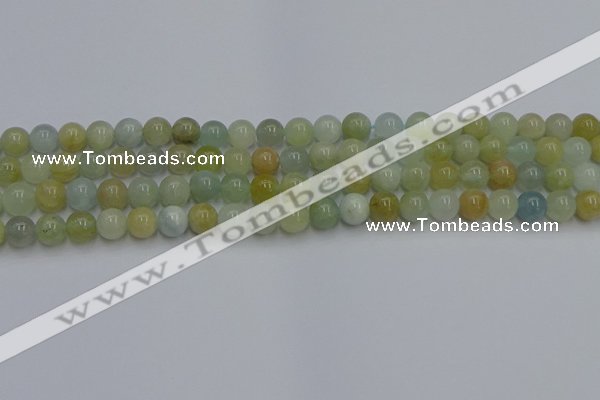 CAQ752 15.5 inches 8mm round aquamarine beads wholesale