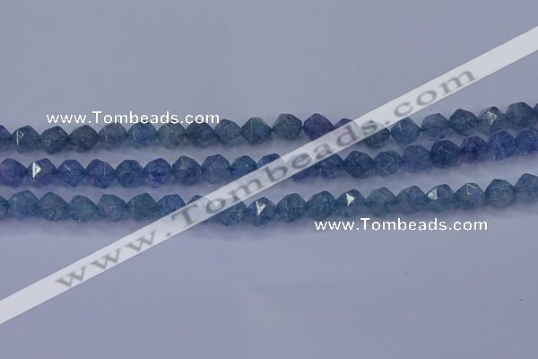 CAQ772 15.5 inches 8mm faceted nuggets imitation aquamarine beads