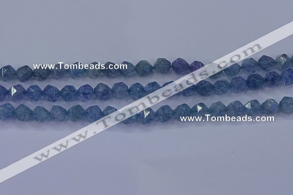 CAQ773 15.5 inches 10mm faceted nuggets imitation aquamarine beads