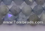 CAQ792 15.5 inches 10mm faceted nuggets aquamarine gemstone beads