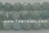 CAQ796 15.5 inches 6mm faceted nuggets aquamarine gemstone beads