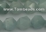 CAQ799 15.5 inches 12mm faceted nuggets aquamarine gemstone beads