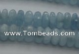 CAQ80 15.5 inches 3*7mm faceted rondelle AA grade aquamarine beads