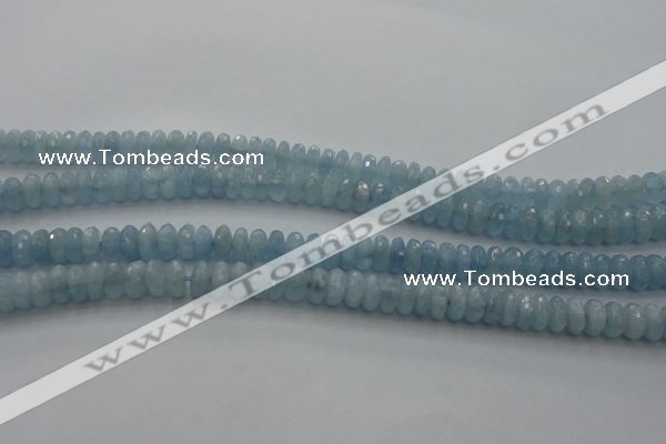 CAQ80 15.5 inches 3*7mm faceted rondelle AA grade aquamarine beads