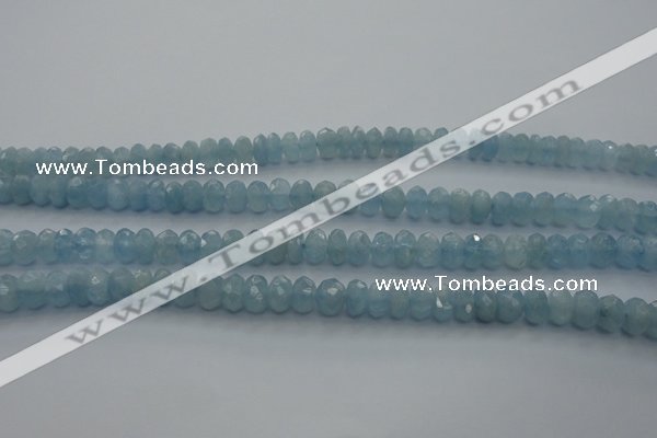 CAQ81 15.5 inches 4*7mm faceted rondelle AA grade aquamarine beads