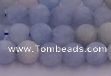 CAQ811 15.5 inches 6mm round matte aquamarine beads wholesale