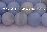 CAQ812 15.5 inches 8mm round matte aquamarine beads wholesale