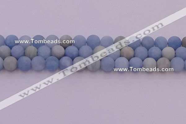 CAQ812 15.5 inches 8mm round matte aquamarine beads wholesale