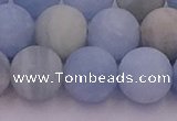 CAQ813 15.5 inches 10mm round matte aquamarine beads wholesale