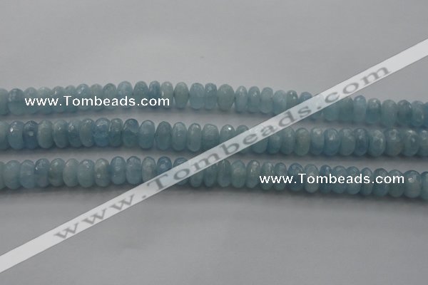 CAQ82 15.5 inches 5*9mm faceted rondelle AA grade aquamarine beads