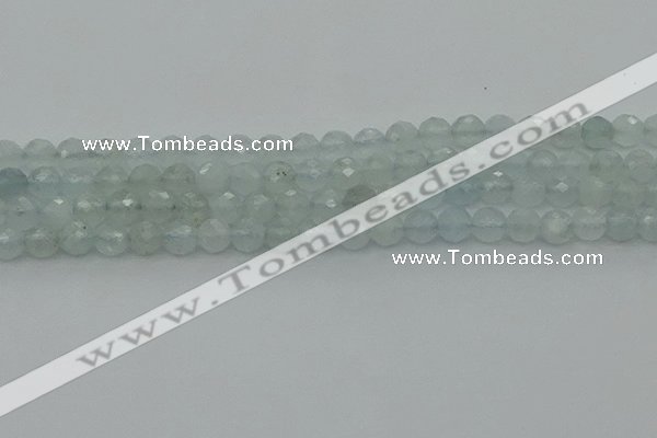 CAQ820 15.5 inches 6mm faceted round aquamarine beads wholesale