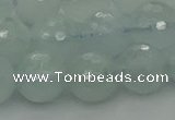 CAQ822 15.5 inches 10mm faceted round aquamarine beads wholesale