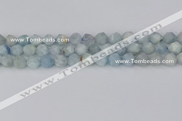 CAQ834 15.5 inches 12mm faceted nuggets aquamarine beads