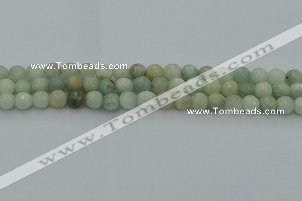 CAQ837 15.5 inches 8mm faceted round aquamarine beads wholesale