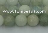 CAQ838 15.5 inches 10mm faceted round aquamarine beads wholesale