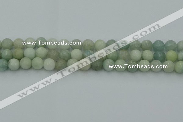 CAQ838 15.5 inches 10mm faceted round aquamarine beads wholesale