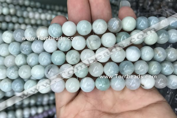 CAQ843 15.5 inches 10mm round aquamarine beads wholesale