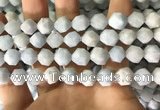 CAQ855 15.5 inches 10mm faceted nuggets aquamarine beads wholesale