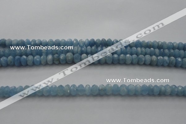 CAQ86 15.5 inches 4*7mm faceted rondelle AA grade aquamarine beads