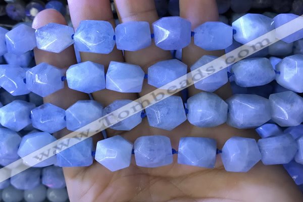 CAQ862 15.5 inches 10*12mm - 12*14mm faceted nuggets aquamarine beads