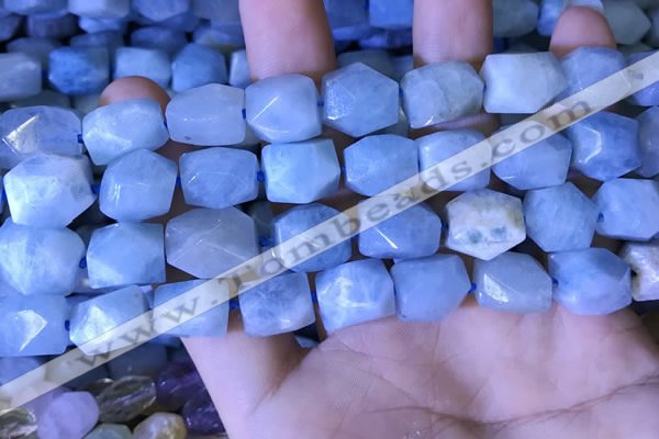 CAQ863 15.5 inches 10*12mm - 12*14mm faceted nuggets aquamarine beads