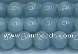 CAQ865 15.5 inches 6mm round aquamarine gemstone beads wholesale