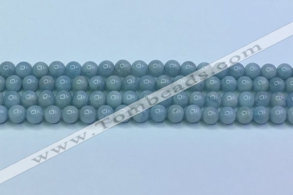 CAQ865 15.5 inches 6mm round aquamarine gemstone beads wholesale