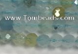 CAQ882 15.5 inches 3.5mm faceted round tiny aquamarine beads