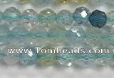 CAQ883 15.5 inches 3.5mm faceted round tiny aquamarine beads