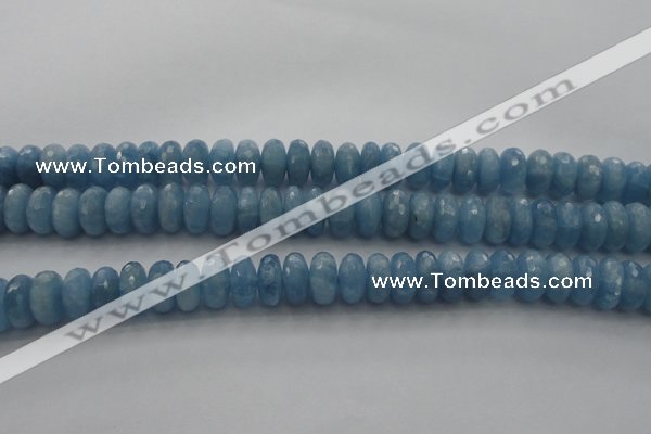 CAQ89 15.5 inches 5*11mm faceted rondelle AA grade aquamarine beads