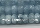 CAQ891 15.5 inches 4*7mm faceted rondelle aquamarine beads