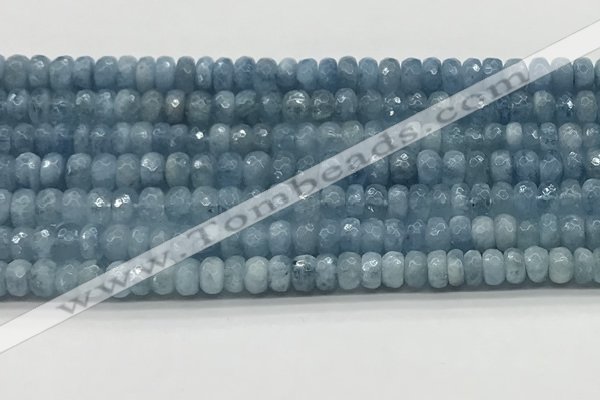 CAQ891 15.5 inches 4*7mm faceted rondelle aquamarine beads