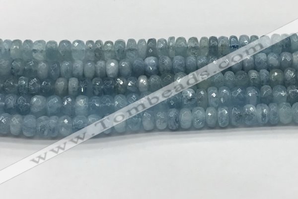 CAQ892 15.5 inches 5*8mm faceted rondelle aquamarine beads